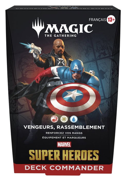 Wizards of the Coast Magic the Gathering Marvel Super Heroes Commander Decks Carton (4) *FRANCAIS* Wizards of the Coast Magic the Gathering Marvel Super Heroes Commander Decks Carton (4) *FRANCAIS*