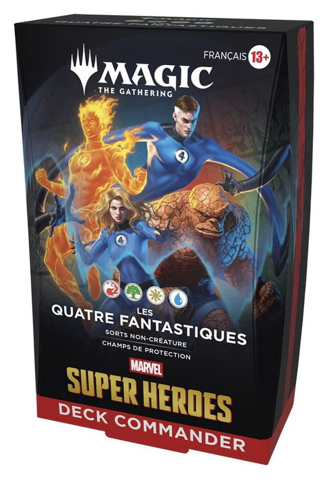 Wizards of the Coast Magic the Gathering Marvel Super Heroes Commander Decks Carton (4) *FRANCAIS* Wizards of the Coast Magic the Gathering Marvel Super Heroes Commander Decks Carton (4) *FRANCAIS*