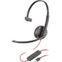 Poly Blackwire 3210 Casque Monaural USB-C avec Adaptateur USB-C/A Noir