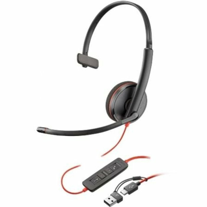Poly Blackwire 3210 Casque Monaural USB-C avec Adaptateur USB-C/A Noir