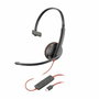 Poly Blackwire 3210 Casque Monaural USB-C avec Adaptateur USB-C/A Noir