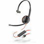 Poly Blackwire 3210 Casque Monaural USB-C avec Adaptateur USB-C/A Noir