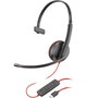 Poly Blackwire 3210 Casque Monaural USB-C avec Adaptateur USB-C/A Noir