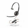 Poly Blackwire 3210 Casque Monaural USB-C avec Adaptateur USB-C/A Noir