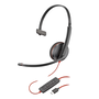 Poly Blackwire 3210 Casque Monaural USB-C avec Adaptateur USB-C/A Noir