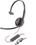 Poly Blackwire 3210 Casque Monaural USB-C avec Adaptateur USB-C/A Noir