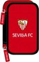 Safta Plumier double poche 28 pièces Sevilla FC rouge et noir 12.5x19.5x4cm en polyester 600D