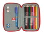Safta Plumier double poche 28 pièces Sevilla FC rouge et noir 12.5x19.5x4cm en polyester 600D