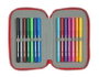 Safta Plumier double poche 28 pièces Sevilla FC rouge et noir 12.5x19.5x4cm en polyester 600D