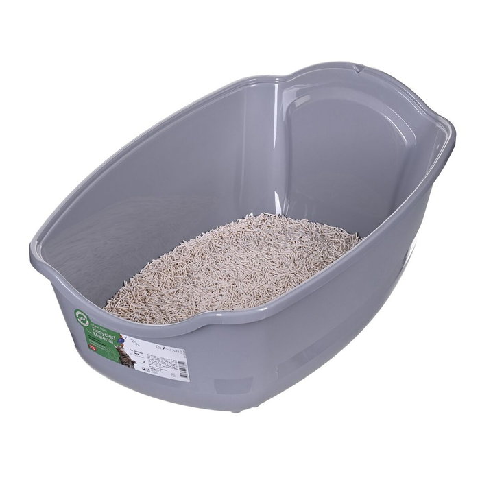 Bac à litière pour chats Diamentiq 4004508810DIA Blanc Gris Plastique 40 x 38,7 x 55,5 cm
