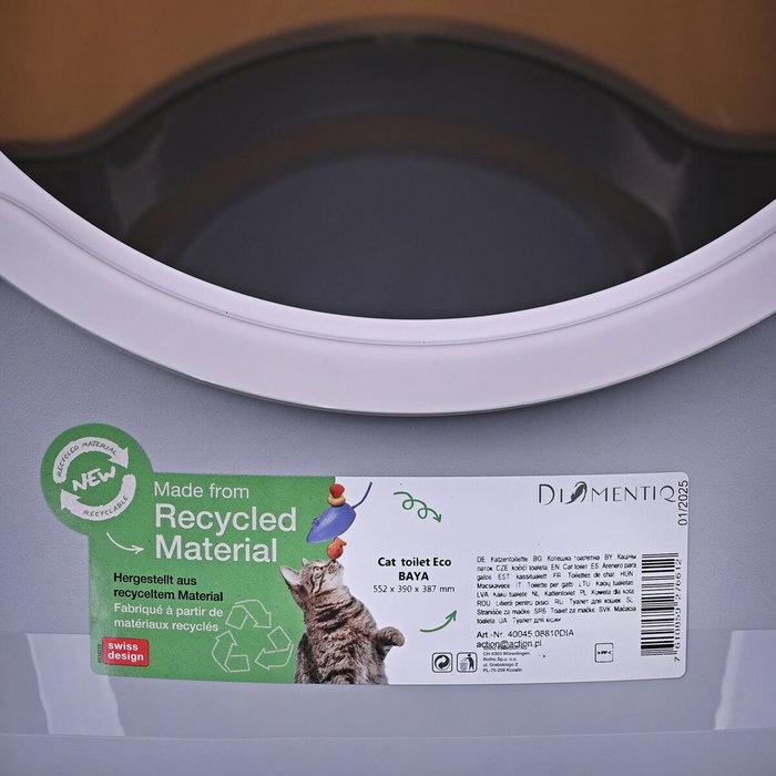 Bac à litière pour chats Diamentiq 4004508810DIA Blanc Gris Plastique 40 x 38,7 x 55,5 cm