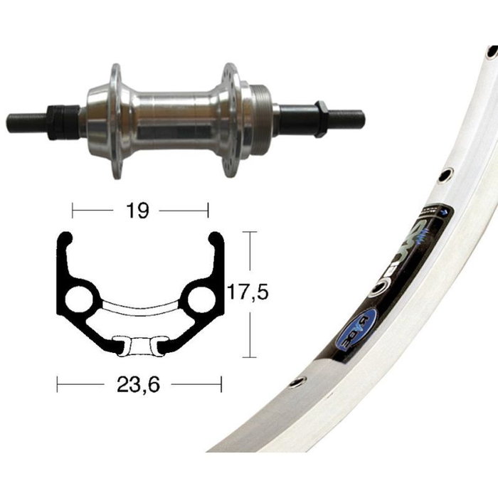 Wiener Roue arrière 28x1.75 Winora Rigida Zac 19 Wiener Roue arrière 28x1.75 Winora Rigida Zac 19