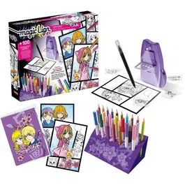 Lansay Coffret de Dessin Repro Manga Chibi Magic Lign - 100 Illustrations - Pour Enfants à Partir de 7 Ans - Kit Créatif