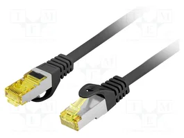 LANBERG Cordon de raccordement S/FTP Cat 6a RJ45, 5m, noir