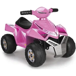 Feber - Quad Électrique pour Enfant 6V Racy Rose - Véhicule à Pédale 2 km/h, à Partir de 18 Mois - Avec Batterie et Chargeur