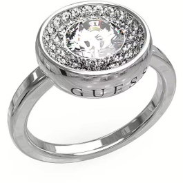 Guess Bague Unique Solitaire JUBR03397JWRH52 en Acier Inoxydable