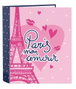 Safta Reliure à anneaux Paris Rose Blue marine A4