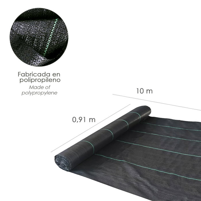 SATURNIA Malla Antihierbas Rouleau 0,91x10 Mètres 110 g/m²