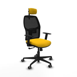 PIQUERAS Y CRESPO Chaise Alfera Synchro Jaune et Noir