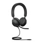 Jabra Evolve2 40 Casque filaire professionnel avec réduction de bruit passive, busylight et 3 microphones, USB-A/USB-C, pour communications unifiées