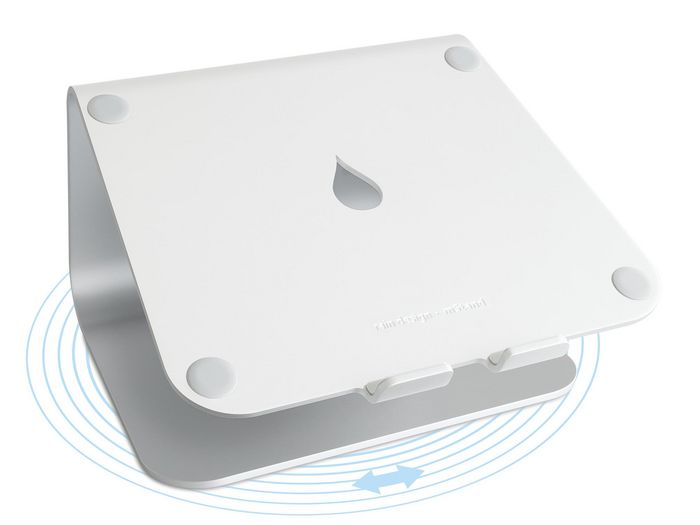 Rain Design mStand 360 Support Pivotant pour Ordinateur Portable en Aluminium Anodisé Argent - Compatible Macbook et PC