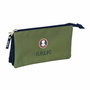 Trousse Fourre-Tout Triple El Pulpo Blue marine Vert militaire 22 x 12 x 3 cm