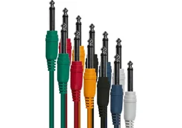 YELLOWCAB Lot de 6 câbles patch Jack mono mâle à Jack mono mâle 60 cm - Couleurs variées