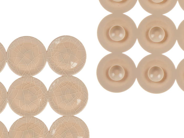 Berilo Tapis de Bain Antidérapant Brique Beige 54 x 55 x 6 cm PVC (Set de 6)