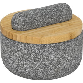 Joseph Joseph Dash Mortier et Pilon avec Couvercle en Bambou