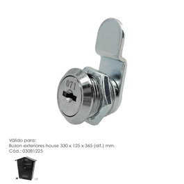 SATURNIA Serrure de remplacement pour boîte aux lettres 16 mm