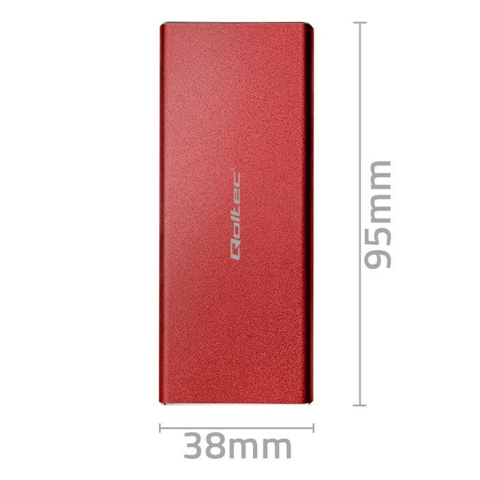 QOLTEC Boîtier pour disques M.2 SATA USB 3.0 en aluminium rouge