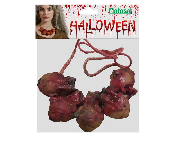 Collier Terrifiant aux Yeux et Restes Humains 35 cm - Accessoire d'Halloween et Costume Horreur