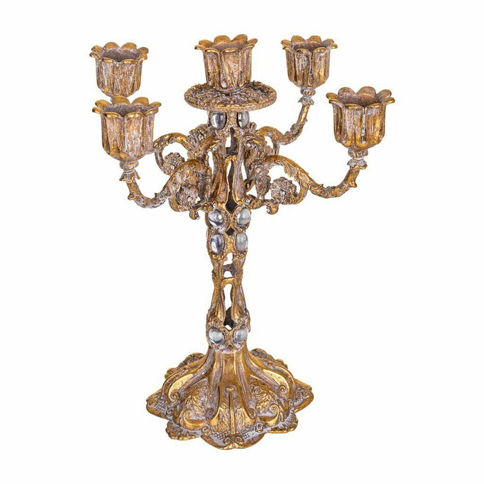 Pot à Bougie Alexandra House Living Doré Fer 17 x 25 x 17 cm Pot à Bougie Alexandra House Living Doré Fer 17 x 25 x 17 cm