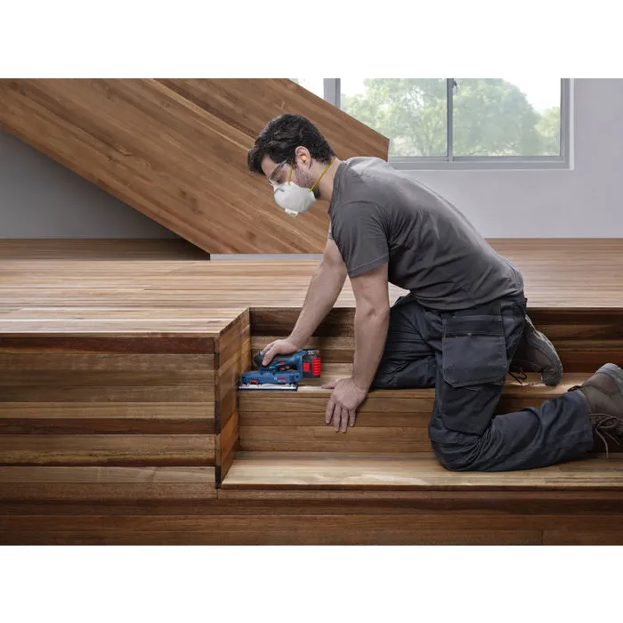 Bosch Professional Ponceuse Vibrante Sans Fil GSS18V-18 - Sac à Poussière et Feuille Abrasive Inclus - Ponçage Bois, Métal, Plâtre