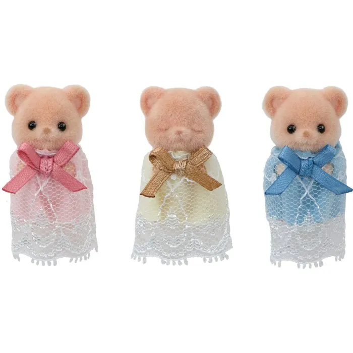 Sylvanian Families Les triplés Ours Biscuit avec berceau