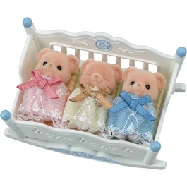 Sylvanian Families Les triplés Ours Biscuit avec berceau