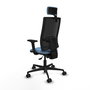 Piqueras Y Crespo Bormate - Chaise de bureau ergonomique, bleu ciel et noir, mécanisme asynchrone