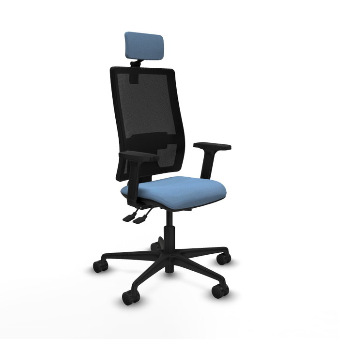 Piqueras Y Crespo Bormate - Chaise de bureau ergonomique, bleu ciel et noir, mécanisme asynchrone Piqueras Y Crespo Bormate - Chaise de bureau ergonomique, bleu ciel et noir, mécanisme asynchrone