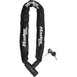 Master Lock Chaîne antivol vélo 8391EURDPRO en acier cémenté résistant à la coupe et au sciage, 90 cm de long, maillons de 8 mm, avec serrure intégrée et 2 clés, pour adulte