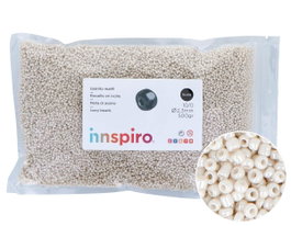 Innspiro Perles de Rocaille en Verre Ivoire Grisâtre 2,3 mm 500g