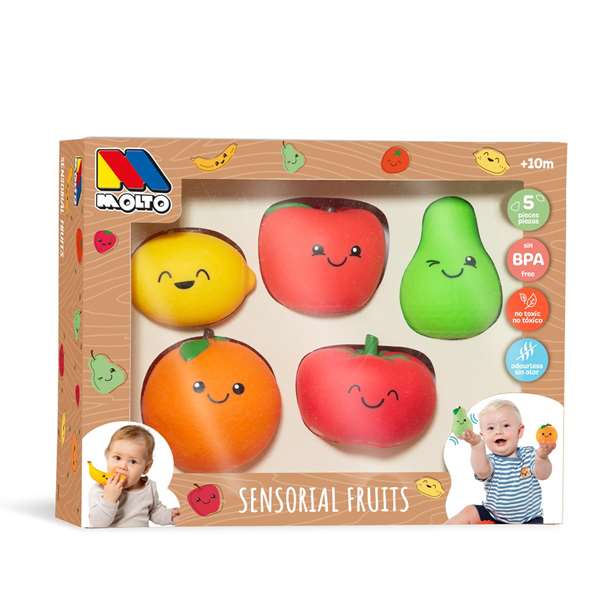 Molto - Set de fruits jouets 5 pièces en plastique - Jeu d'imitation pour enfant dès 1 an Molto - Set de fruits jouets 5 pièces en plastique - Jeu d'imitation pour enfant dès 1 an
