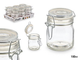 VIVALTO Lot de 24 Bocaux en Verre Ronds Hermétiques 150ml