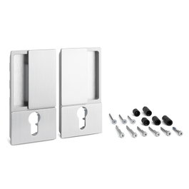 CERRAD/PICAP. MAGNETICOS Manille WAVE pour porte battante avec serrure, finition chrome brossé