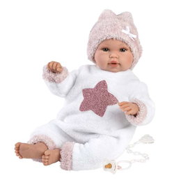 Llorens - Poupée bébé nouveau-né pleureur 36 cm avec corps en tissu et sonido