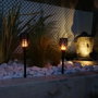 Lumi Jardin Maity Sun Mini Lot de 2 Torches Solaires Noir 70 cm Blanc Chaud