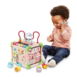 VTech Baby Cube Nature - Jouet d'éveil en bois FSC pour bébé 9-36 mois - Cube musical interactif avec animaux et 5 activités de motricité