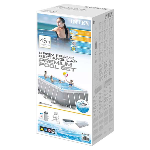 Intex Piscine rectangulaire Prism Frame avec filtre et échelle (3785L) Intex Piscine rectangulaire Prism Frame avec filtre et échelle (3785L)