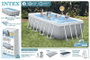 Intex Piscine rectangulaire Prism Frame avec filtre et échelle (3785L)