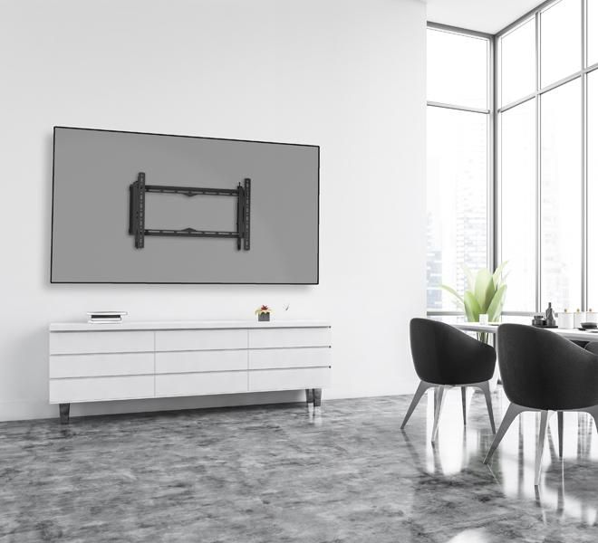 B-Tech BT8443 Support mural à bras tirants pour écran plat, inclinaison et pivot, ajustement latéral, VESA jusqu'à 650x400 mm, charge 35 kg