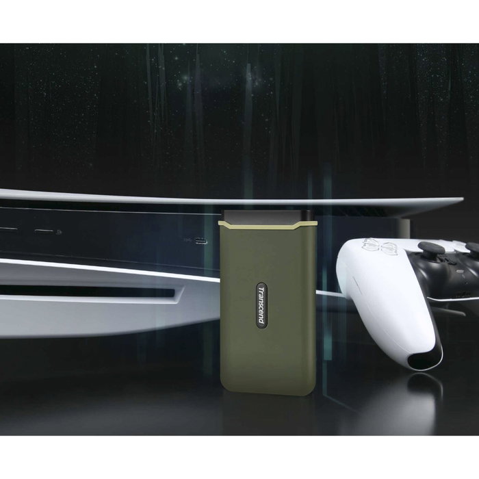 Transcend SSD ESD380C 1 TB USB-C USB 3.2 Gen 2x2 Vert militaire Transcend SSD ESD380C 1 TB USB-C USB 3.2 Gen 2x2 Vert militaire